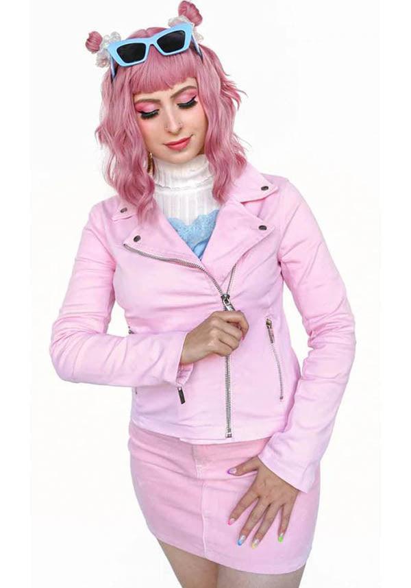 Pink | DENIM JACKET* - Beserk - all, all clothing, all ladies clothing, baby pink, clickfrenzy15-2023, clothing, coat, collection-wintersale2022, colour:pink, denim, discontinued, discountapp, jacket, jackets and jumpers, jumpers and jackets, jun22, ladies clothing, ladies outerwear, light pink, MV8626, mysterypack2023, outerwear, pastel pink, pink, plus size, R020622, sale, winter, winter clothing, winter wear, wintersale2022