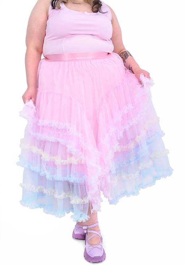 Rainbow Ruffle | MAXI SKIRT