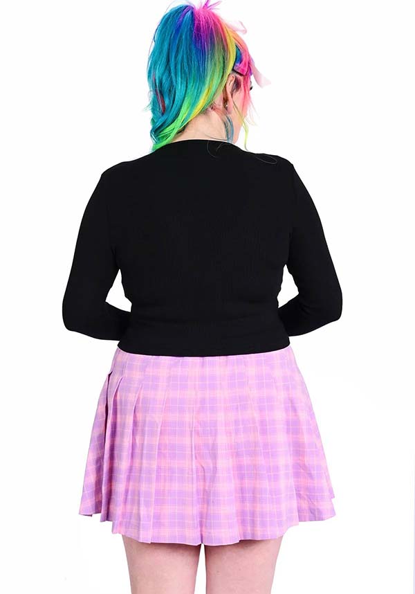 Ribbon Cut Out [Black/Pink] | LONG SLEEVE TOP