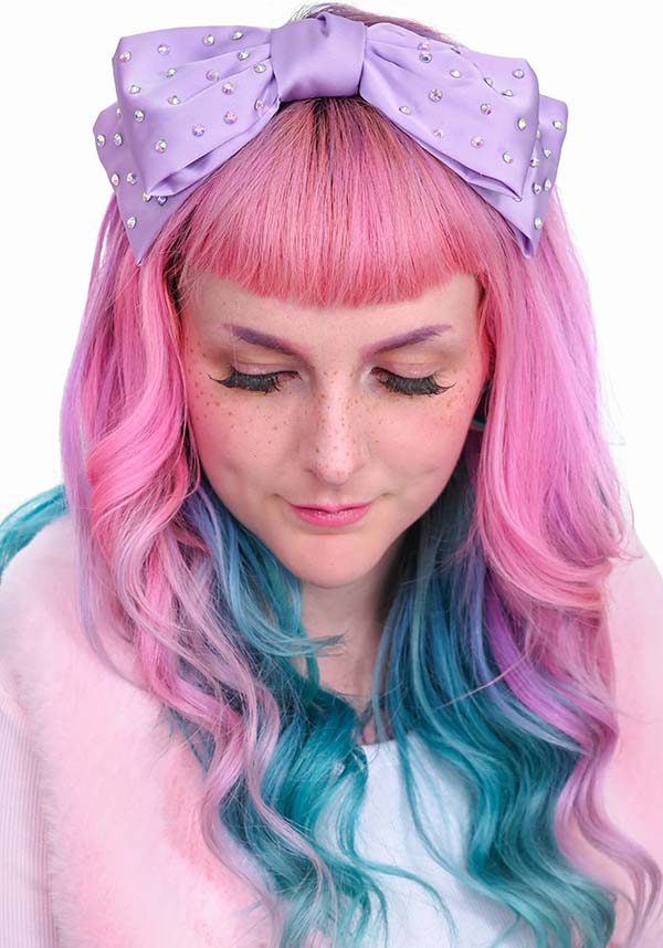 My Violet Sparkle Lavender Oversized Bow Headband Buy Online Australia