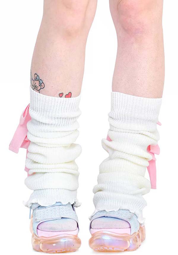 Sugar Ribbon [White] | LEG WARMERS