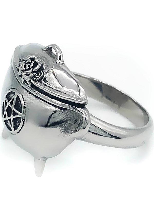Cauldron | RING* - Beserk - accessories, all, cauldron, christmas gift, christmas gifts, clickfrenzy15-2023, dec22, discountapp, flower, gift, gift idea, gift ideas, gifts, googleshopping, goth, gothic, gothic accessories, gothic gifts, jewellery, jewelry, ladies accessories, mothers day, mothersday, MYSD453, mysterypack2023, pentacle, R031222, ring, rings, sale, sale jewellery, sale ladies, SALE04MAY23, silver, valentines gifts, witchy