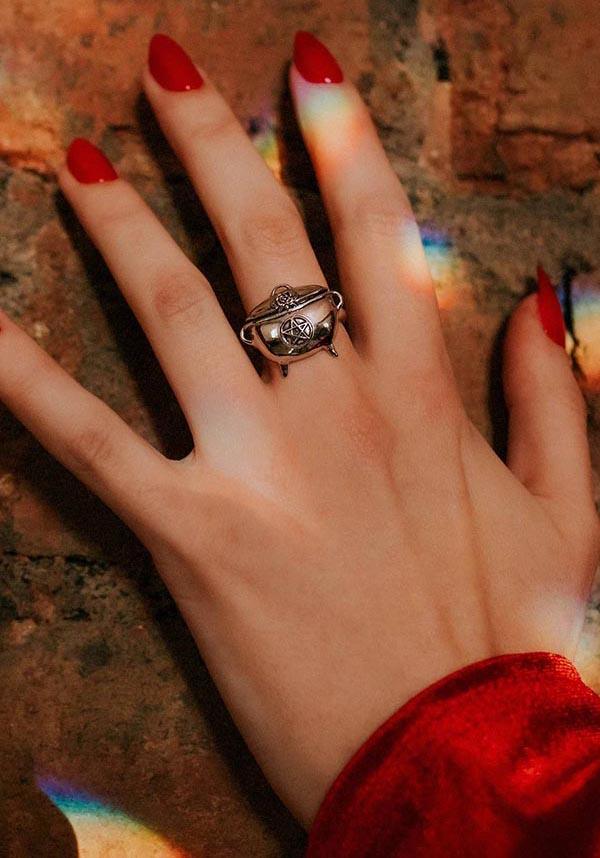 Cauldron | RING* - Beserk - accessories, all, cauldron, christmas gift, christmas gifts, clickfrenzy15-2023, dec22, discountapp, flower, gift, gift idea, gift ideas, gifts, googleshopping, goth, gothic, gothic accessories, gothic gifts, jewellery, jewelry, ladies accessories, mothers day, mothersday, MYSD453, mysterypack2023, pentacle, R031222, ring, rings, sale, sale jewellery, sale ladies, SALE04MAY23, silver, valentines gifts, witchy