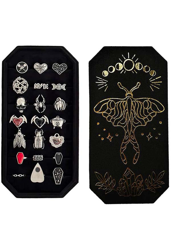 Moth and Moon Black | RING HOLDER*
