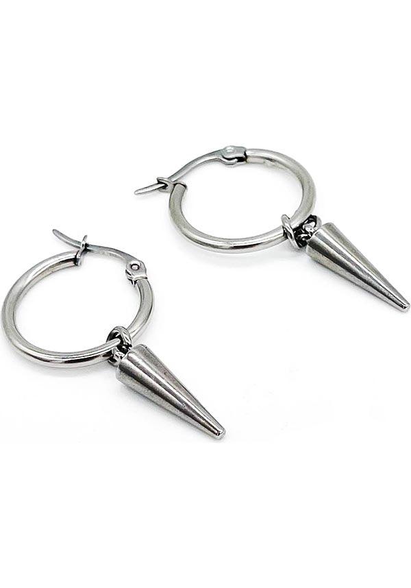 Temptress | HOOP EARRINGS - Beserk - accessories, all, all ladies, clickfrenzy15-2023, discountapp, earrings, fp, gift, gift idea, gift ideas, gifts, googleshopping, goth, gothic, gothic accessories, gothic gifts, hoop earrings, jan23, jewellery, jewelry, ladies, ladies accessories, mens, mens accessories, mothers day, mothersday, mothersdayindulge, MYSD458, R100123, silver, spike, spiked, spikey, valentines gifts
