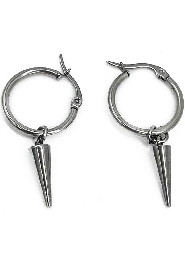 Temptress | HOOP EARRINGS - Beserk - accessories, all, all ladies, clickfrenzy15-2023, discountapp, earrings, fp, gift, gift idea, gift ideas, gifts, googleshopping, goth, gothic, gothic accessories, gothic gifts, hoop earrings, jan23, jewellery, jewelry, ladies, ladies accessories, mens, mens accessories, mothers day, mothersday, mothersdayindulge, MYSD458, R100123, silver, spike, spiked, spikey, valentines gifts