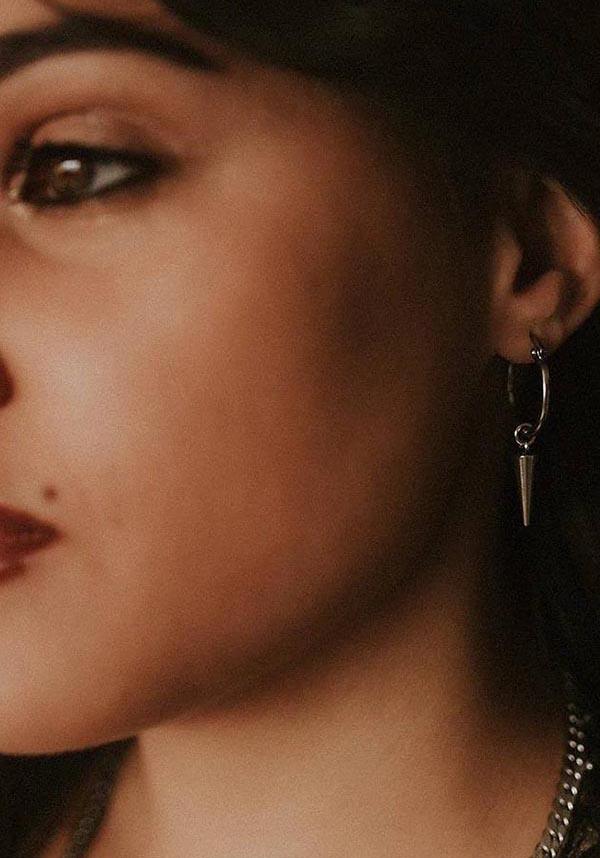 Temptress | HOOP EARRINGS - Beserk - accessories, all, all ladies, clickfrenzy15-2023, discountapp, earrings, fp, gift, gift idea, gift ideas, gifts, googleshopping, goth, gothic, gothic accessories, gothic gifts, hoop earrings, jan23, jewellery, jewelry, ladies, ladies accessories, mens, mens accessories, mothers day, mothersday, mothersdayindulge, MYSD458, R100123, silver, spike, spiked, spikey, valentines gifts