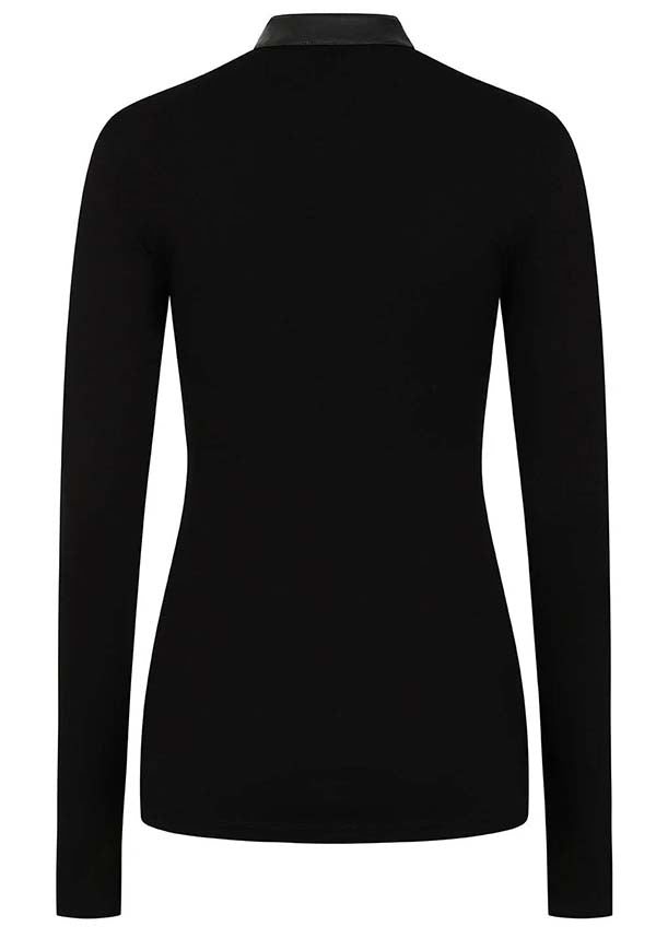 Dione Long Sleeve Lace Up Plunge | TOP