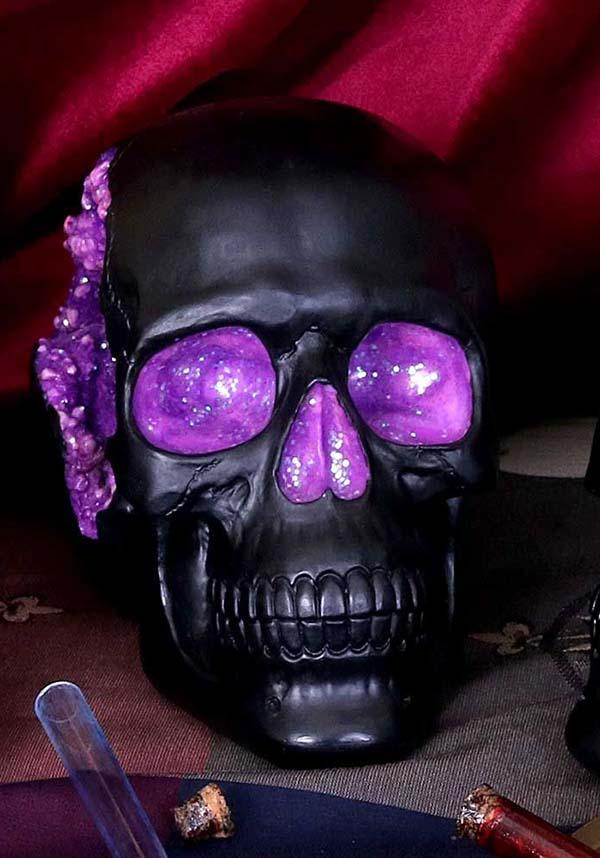 Geode [Pink/Purple] | SKULL - Beserk - all, apr21, black, clickfrenzy15-2023, decor, decoration, decorations, discountapp, fp, goth, gothic, gothic homewares, home, homeware, homewares, nemesis now, pink, purple, skull, statue