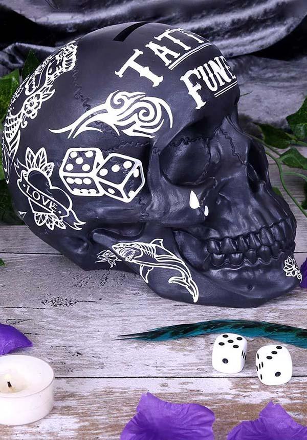 Tattoo Fund [Black] | SKULL - Beserk - all, black, clickfrenzy15-2023, discountapp, fp, gift, gift idea, gift ideas, gifts, gothic gifts, gothic homeware, gothic homewares, home, homeware, homewares, jul22, mens gifts, money, money bank, money box, NN4000036001, R120722, skull, skulls, tattoo