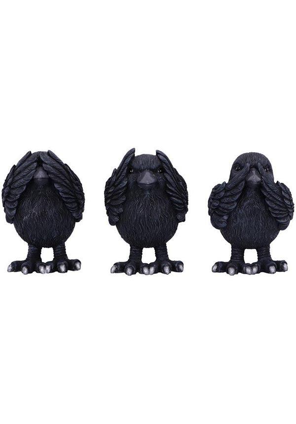 Three Wise Ravens | FIGURINE - Beserk - all, animal, animals, bird, birds, black, christmas gift, christmas gifts, clickfrenzy15-2023, crow, cute, cute animals, dec22, discountapp, figure, figures, figurine, figurines, fp, gift, gift idea, gift ideas, gifts, googleshopping, goth homeware, goth homewares, gothic gifts, gothic homeware, gothic homewares, halloween, halloween homeware, halloween homewares, home, homeware, homewares, housewarming, nemesis now, NNSH042765, r061222, raven, statue