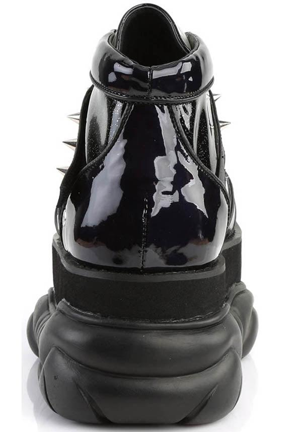NEPTUNE-100 [Black Glitter/Holo] | PLATFORMS [PREORDER] - Beserk - all, black, boots, boots [preorder], clickfrenzy15-2023, demonia, demonia shoes, discountapp, fp, labelpreorder, labelvegan, mens shoes, platforms, platforms [preorder], pleaserimageupdated, ppo, preorder, shoes, silver, vegan