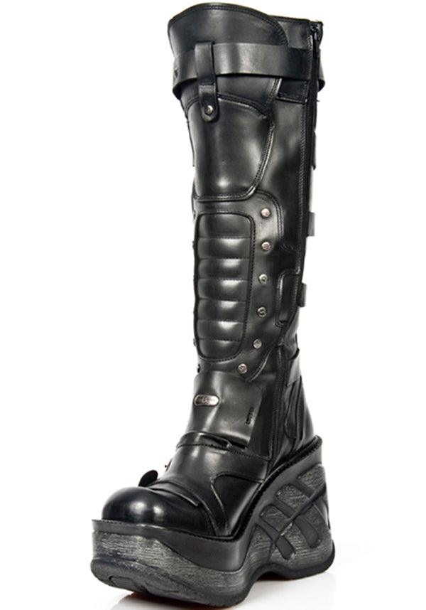 M-9831-S1 | PLATFORM BOOTS [PREORDER] - Beserk - all, all ladies, black, boot, boots, boots [preorder], clickfrenzy15-2023, discountapp, fp, goth, gothic, labelpreorder, leather, new rock, nov21, nrpo, platform, platform boots, platforms, platforms [preorder], preorder, shoe, shoes, women