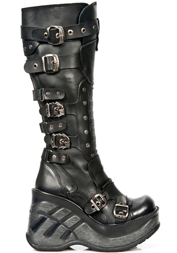 M-9831-S1 | PLATFORM BOOTS [PREORDER] - Beserk - all, all ladies, black, boot, boots, boots [preorder], clickfrenzy15-2023, discountapp, fp, goth, gothic, labelpreorder, leather, new rock, nov21, nrpo, platform, platform boots, platforms, platforms [preorder], preorder, shoe, shoes, women