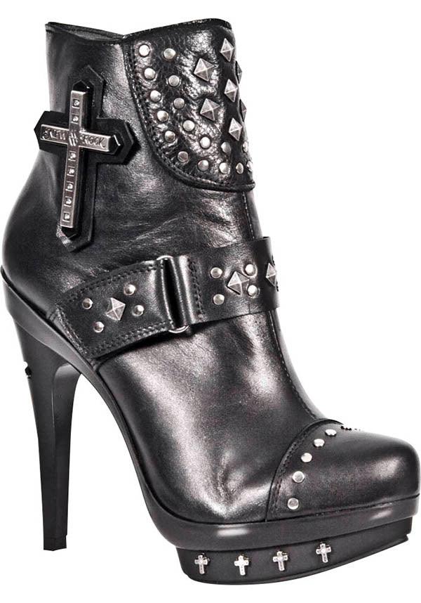 M-PUNK063-S1 | PLATFORM HEELS [PREORDER] - Beserk - all, black, clickfrenzy15-2023, cross, crucifix, dec21, discountapp, fp, goth, gothic, heel, heels, heels [preorder], labelpreorder, leather, new rock, nrpo, platform, platforms, preorder, shoe, shoes, studded