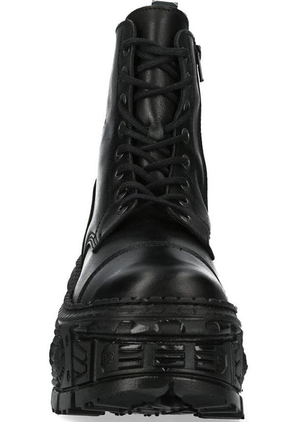 M-WALL083C-S5 | PLATFORM BOOTS [PREORDER] - Beserk - all, ankle boots, black, boots, boots [preorder], clickfrenzy15-2023, combat boots, discountapp, fp, googleshopping, goth, gothic, jan23, labelpreorder, leather, new rock, nrpo, platform, platform [preorder], platform boots, platforms, platforms [preorder], preorder, punk, R250123, shoe, shoes