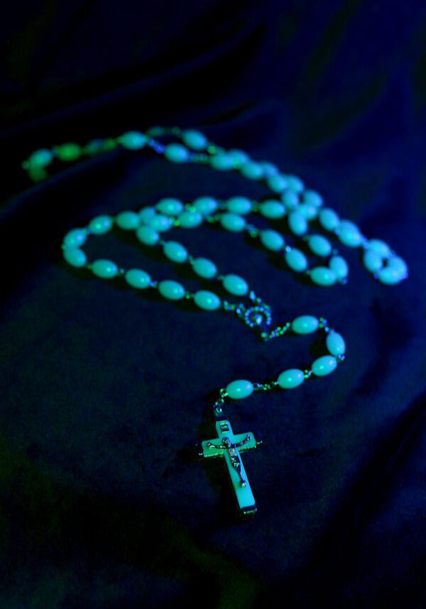Glow In The Dark Rosary Beads | NECKLACE