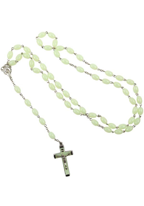 Glow In The Dark Rosary Beads | NECKLACE