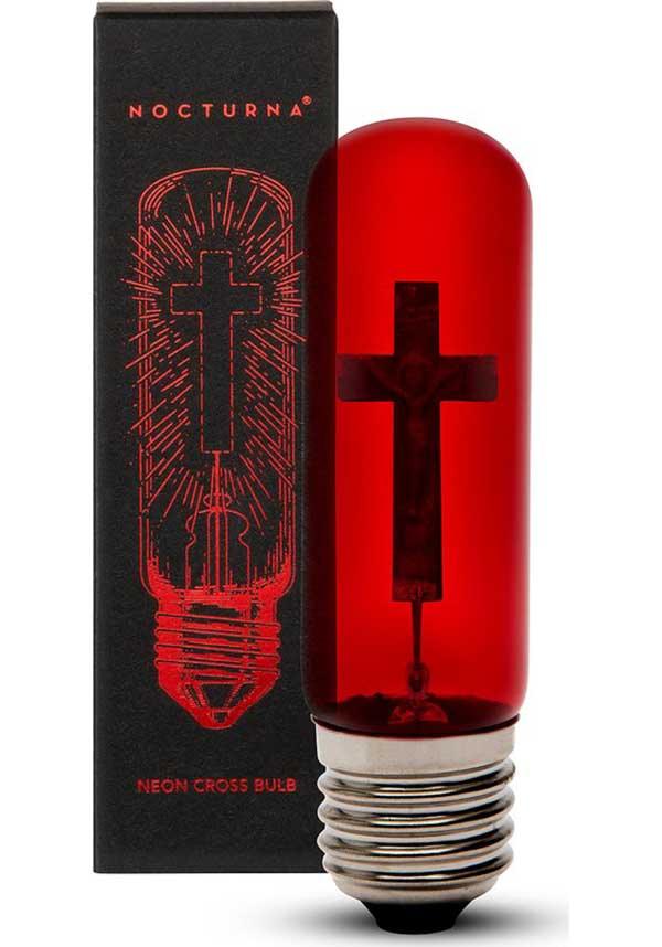 Red Neon Cross | CRUCIFIX LIGHT BULB - Beserk - all, bedroom, christmas gift, christmas gifts, cross, discountapp, fp, gift, gift idea, gift ideas, gifts, googleshopping, goth, goth homeware, goth homewares, gothic, gothic gifts, gothic homeware, gothic homewares, halloween homeware, halloween homewares, home, homeware, homewares, light, light up, lighting, lights, may23, night light, NOZMQS5FHPJJ00000006, R090523, red, red and black, witchy