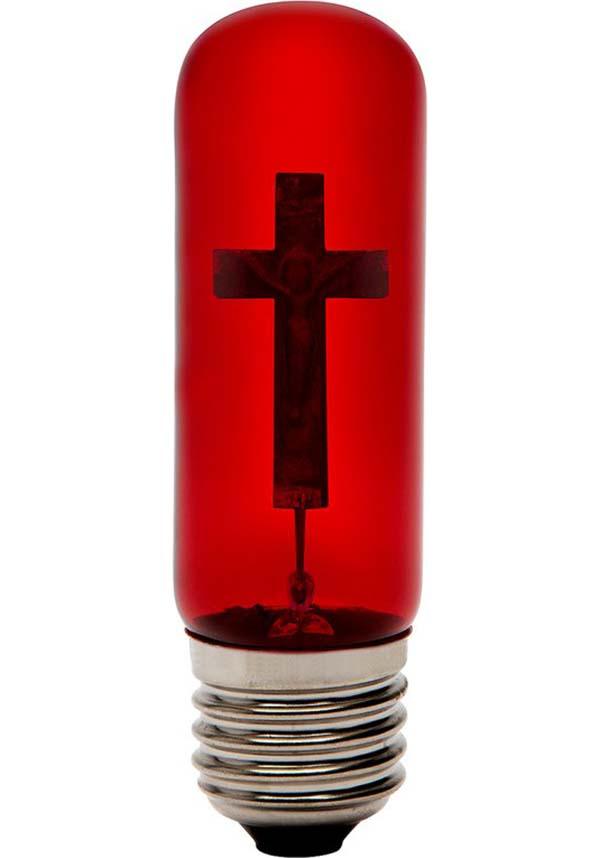 Red Neon Cross | CRUCIFIX LIGHT BULB - Beserk - all, bedroom, christmas gift, christmas gifts, cross, discountapp, fp, gift, gift idea, gift ideas, gifts, googleshopping, goth, goth homeware, goth homewares, gothic, gothic gifts, gothic homeware, gothic homewares, halloween homeware, halloween homewares, home, homeware, homewares, light, light up, lighting, lights, may23, night light, NOZMQS5FHPJJ00000006, R090523, red, red and black, witchy