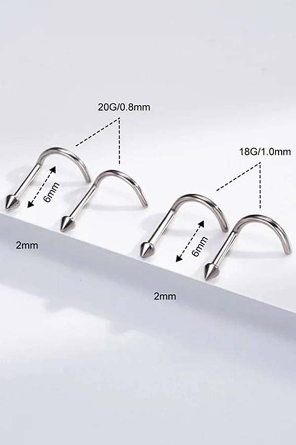20g [Titanium] Spike | 2PC NOSE STUD