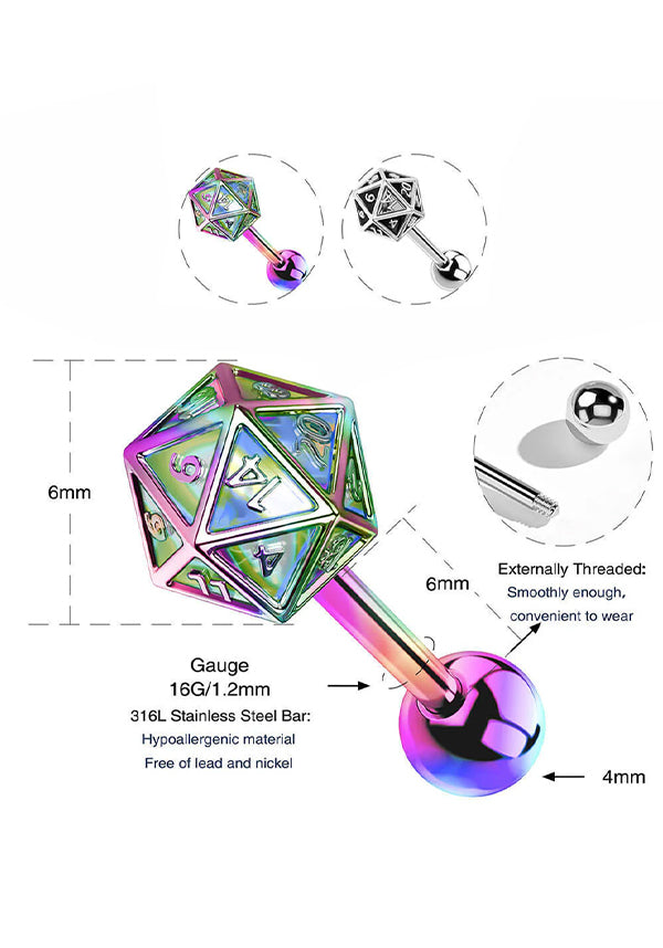 Oufer D20 Glitter [Rainbow] - Back