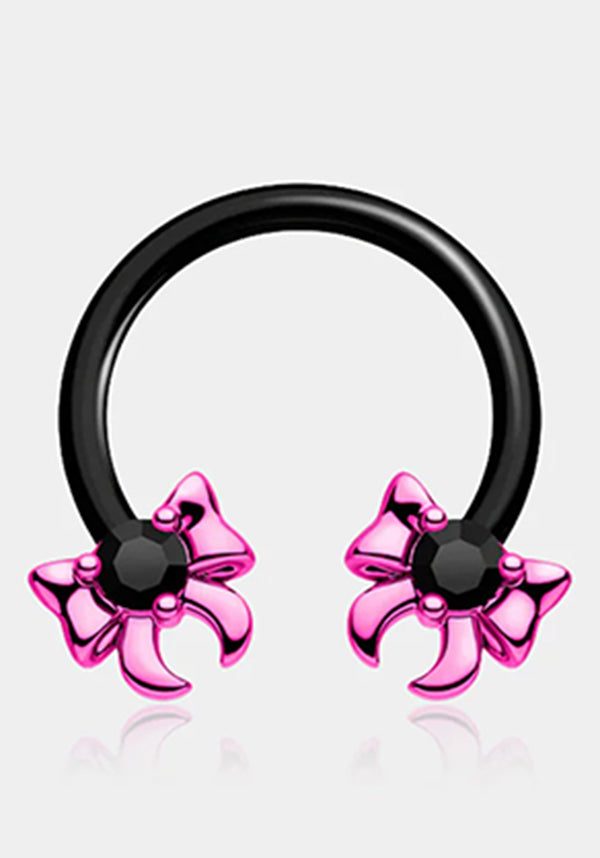 Oufer Pink Bow [Black] - Front