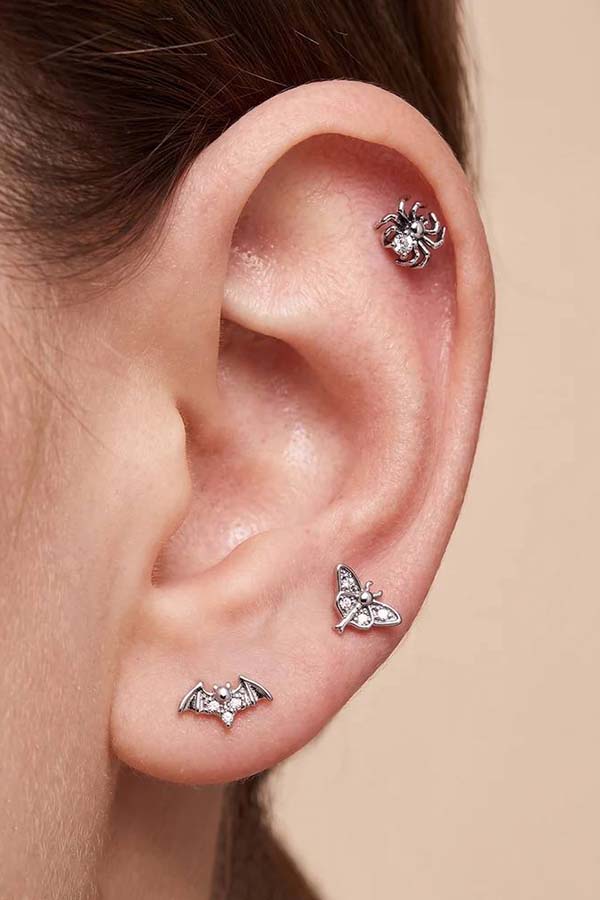 Spider Bat Moth Cartilage | STUD SET