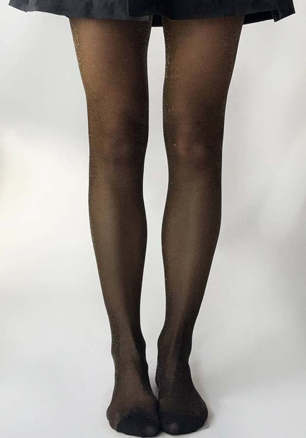 All Over Glitter [Gold] Curvy | TIGHTS