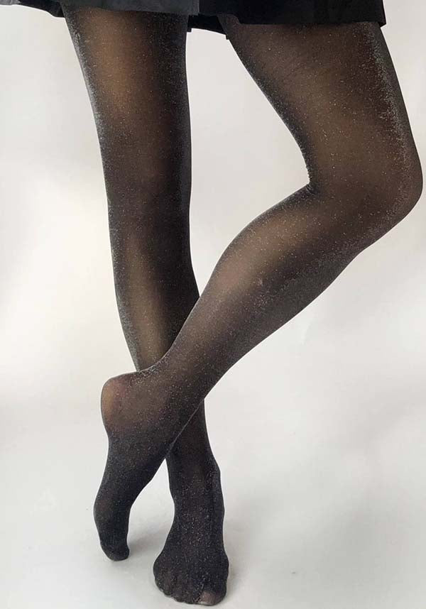 All Over Glitter [Silver] Curvy Super Stretch | TIGHTS