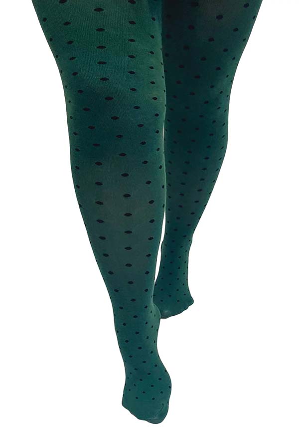 Bamboo Spot Curvy [Green] | TIGHTS