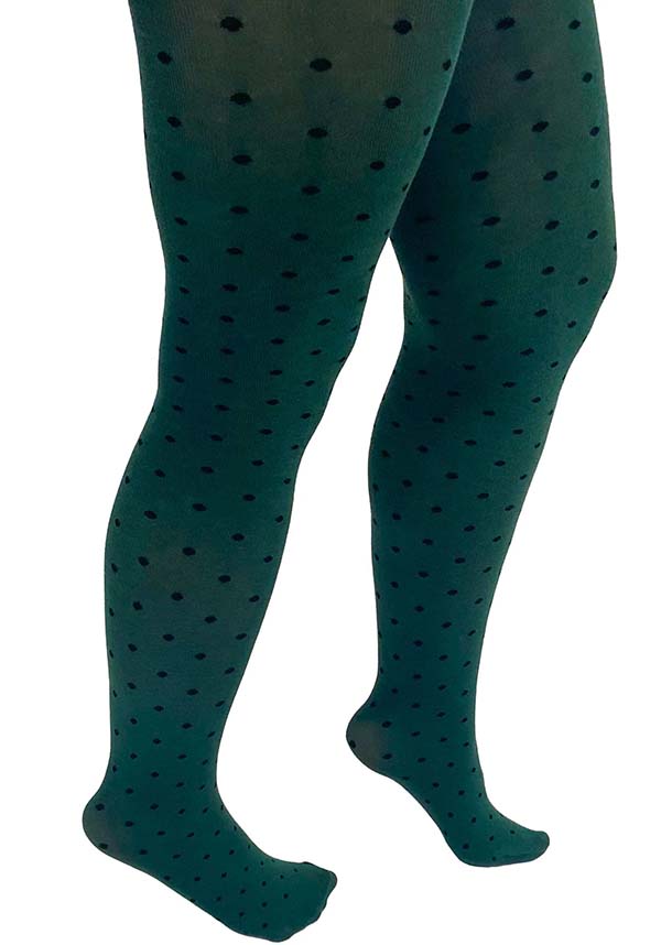 Bamboo Spot Curvy [Green] | TIGHTS