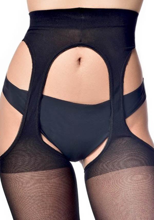 Bodyfree [Black] | SUSPENDER TIGHTS - Beserk - all, all clothing, all ladies clothing, black, clickfrenzy15-2023, costume, discountapp, edgy, fp, hosiery, hosiery and socks, may21, pamela mann, pantyhose, R090521, stockings, suspender, suspenders, tights