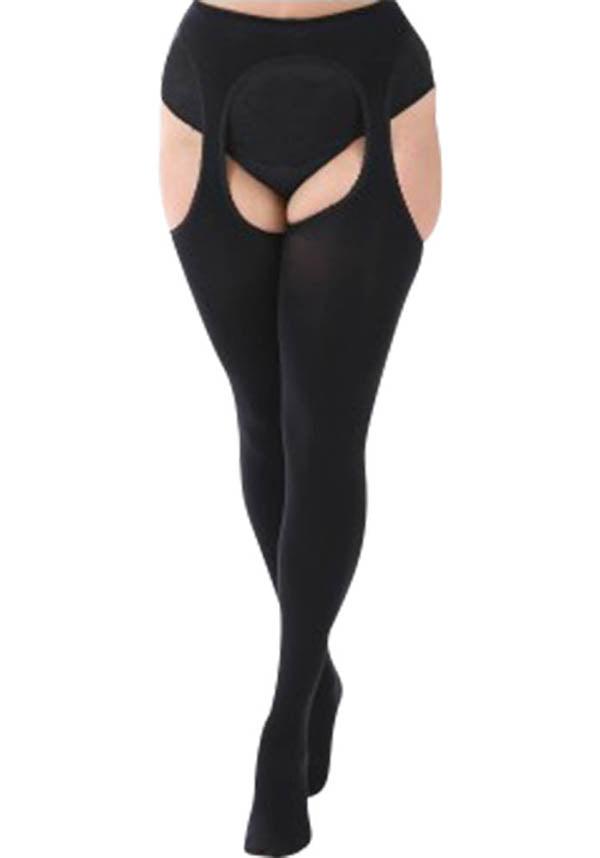 Bodyfree Curvy [Black] | SUSPENDER TIGHTS - Beserk - all, all clothing, all ladies, all ladies clothing, black, clickfrenzy15-2023, costume, discountapp, edgy, fp, hosiery, hosiery and socks, lingerie, may21, pamela mann, pantyhose, plus size, R090521, repriced100523, stockings, suspender, tights