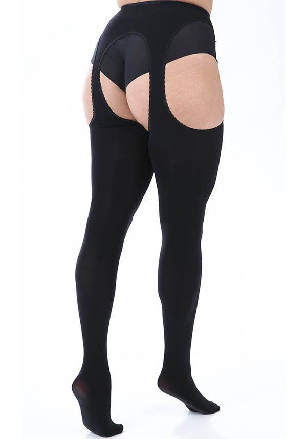 Bodyfree Curvy [Black] | SUSPENDER TIGHTS - Beserk - all, all clothing, all ladies, all ladies clothing, black, clickfrenzy15-2023, costume, discountapp, edgy, fp, hosiery, hosiery and socks, lingerie, may21, pamela mann, pantyhose, plus size, R090521, repriced100523, stockings, suspender, tights