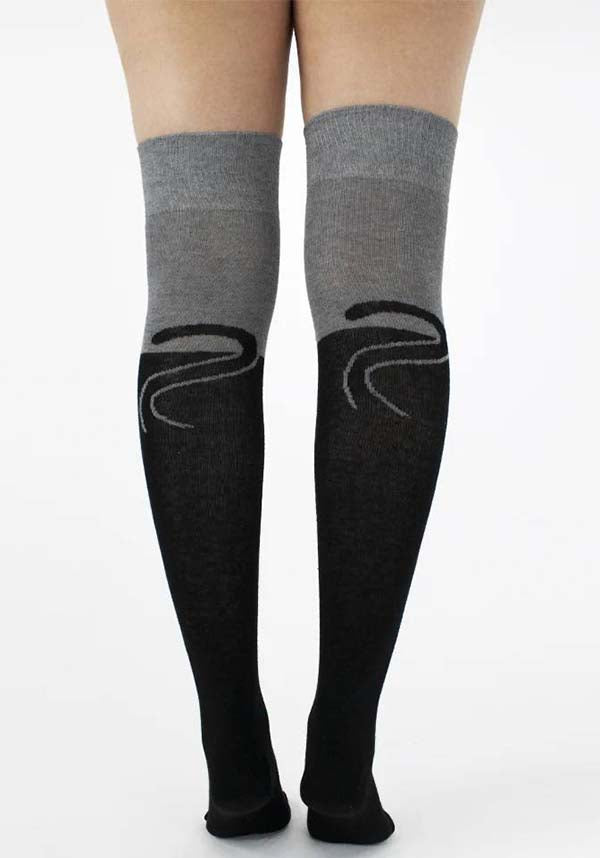 Cat [Black/Grey] | OVER THE KNEE SOCKS