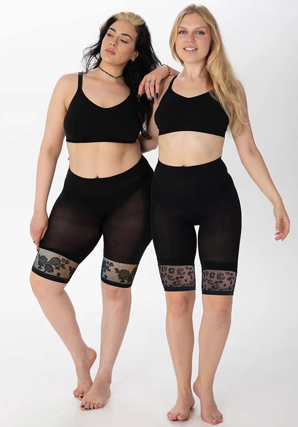 Floral Lace Trim [Curvy Super Stretch] | COMFORT SHORTS