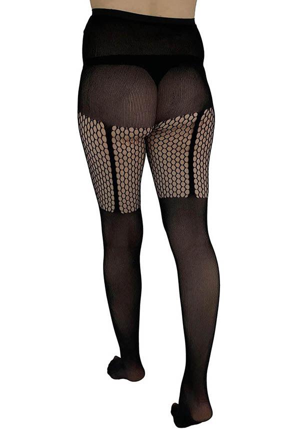 Net Stripe | SUSPENDER TIGHTS - Beserk - all, all clothing, all ladies clothing, black, clickfrenzy15-2023, clothing, discountapp, fishnet, fp, goth, gothic, hosiery, hosiery and socks, ladies clothing, mar22, plus size, PM300010516, R060322, repriced100523, stockings, winter, winter clothing