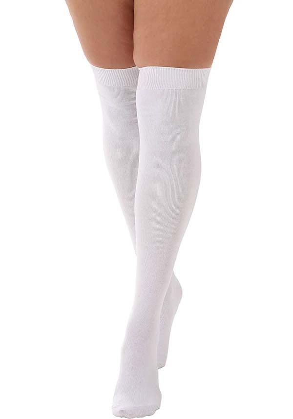 White over knee socks 