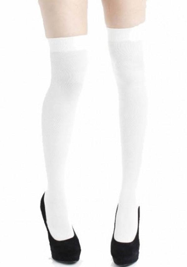White | OVERKNEE SOCKS - Beserk - all, all clothing, all ladies, all ladies clothing, clickfrenzy15-2023, cosplay, derby hosiery, discountapp, fp, halloween, halloween costume, hosiery, hosiery and socks, knee high, knee high socks, ladies, ladies clothing, nov19, pamela mann, socks, thigh high, white