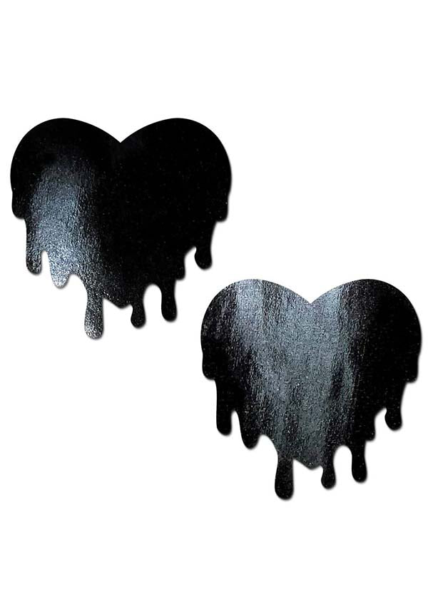 Drip Heart [Black/Pleather] | NIPPLE PASTIES