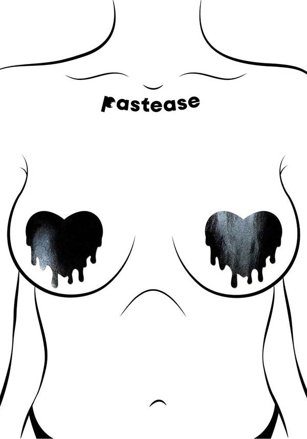 Drip Heart [Black/Pleather] | NIPPLE PASTIES