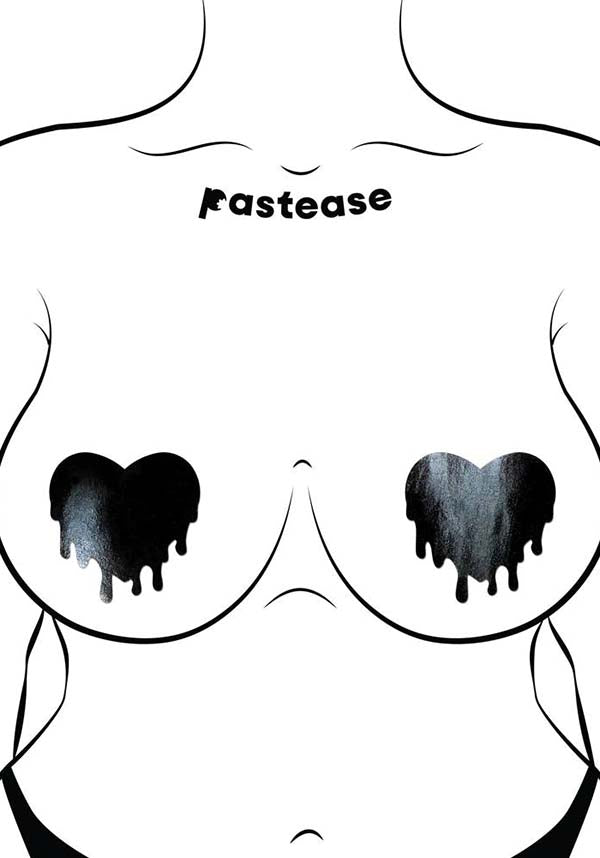 Drip Heart [Black/Pleather] | NIPPLE PASTIES