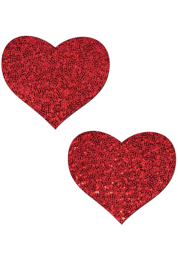 Glitter Heart [Red] | NIPPLE PASTIES