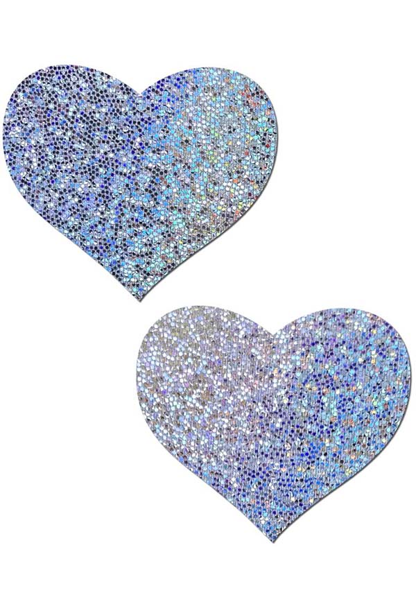 Glitter Heart [Silver] | NIPPLE PASTIES