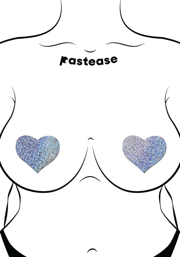 Glitter Heart [Silver] | NIPPLE PASTIES
