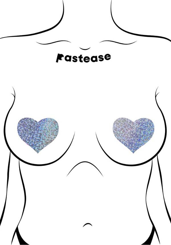 Glitter Heart [Silver] | NIPPLE PASTIES