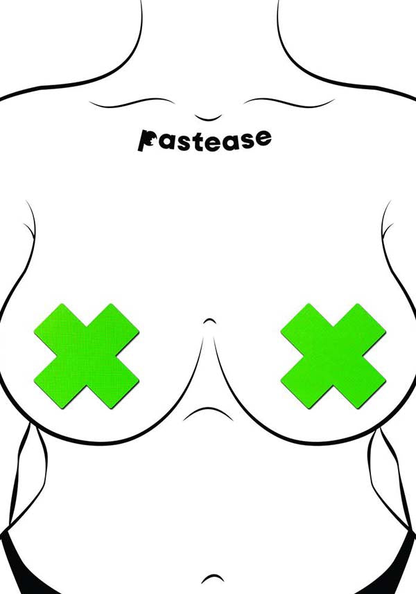 Neon Cross [Green/UV] | NIPPLE PASTIES