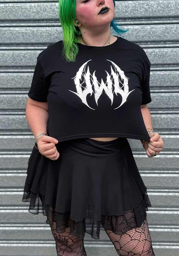 UWU Metal [Black/White] | CROP TEE