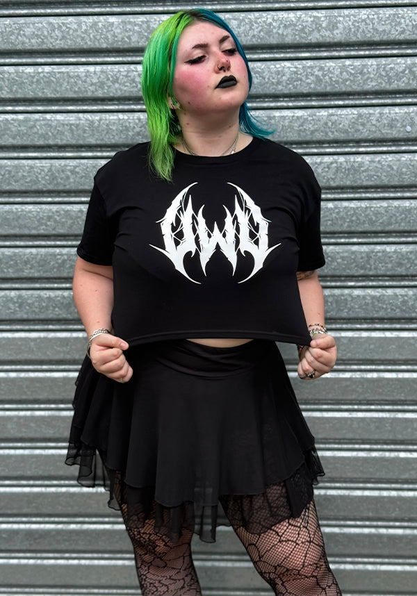 UWU Metal [Black/White] | CROP TEE